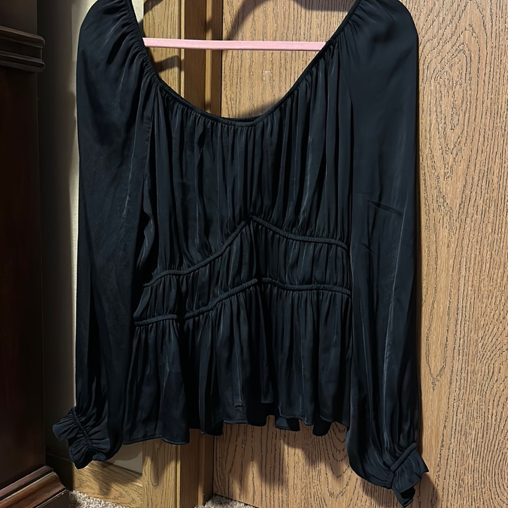 Black silk top
